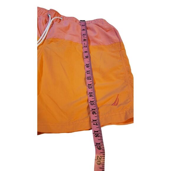 Nautica Color Block Swim Trunks Men's Size M Orange Pink Swim Surf Boat Sailing - Picture 14 of 15